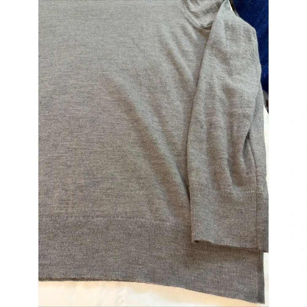 Banana Republic Mens Gray Italian Merino Wool Baruffa Sweater Large Pullover